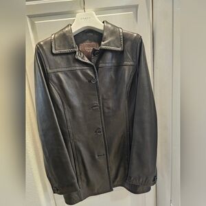 Coach Black Leather Jacket Like New